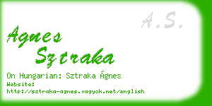 agnes sztraka business card